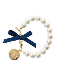 Classy Girls Wear Pearls Monogram Bracelet