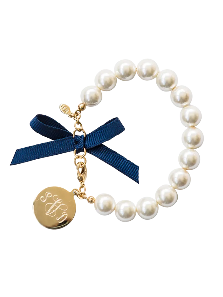 Classy Girls Wear Pearls Monogram Bracelet
