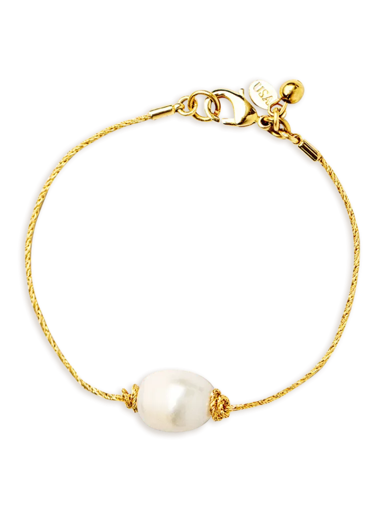 Golden Tide Pearl Knot Bracelet