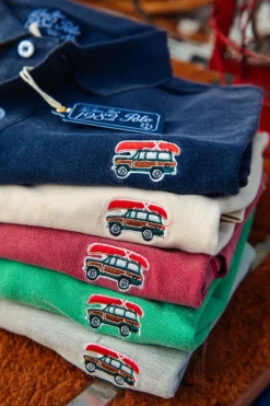 Jeep® x KJP Classic Wagoneer Pique Polo Shirt in Red