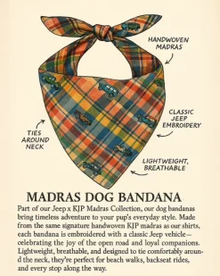 Jeep® x KJP Embroidered Madras Dog Bandana