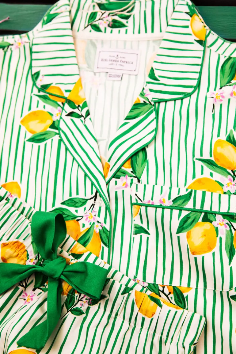 Lemon Grove Drawstring Shorts Pajama Set