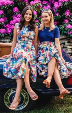 Montauk Patchwork Madras Skirt