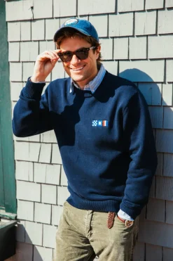 Nautical Flag Monogram Sweater- Men's