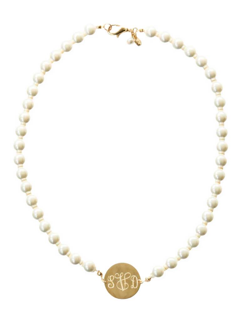 Pearl Monogram Necklace