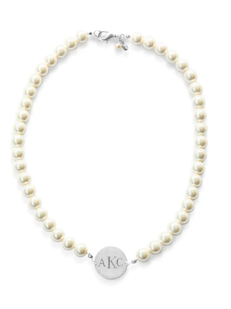 Pearl Monogram Necklace