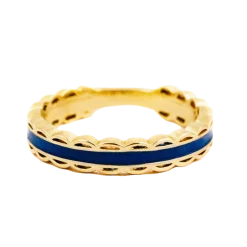 Scalloped Ring -Navy