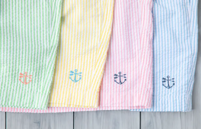 Sunset Sail Seersucker Drawstring Shorts
