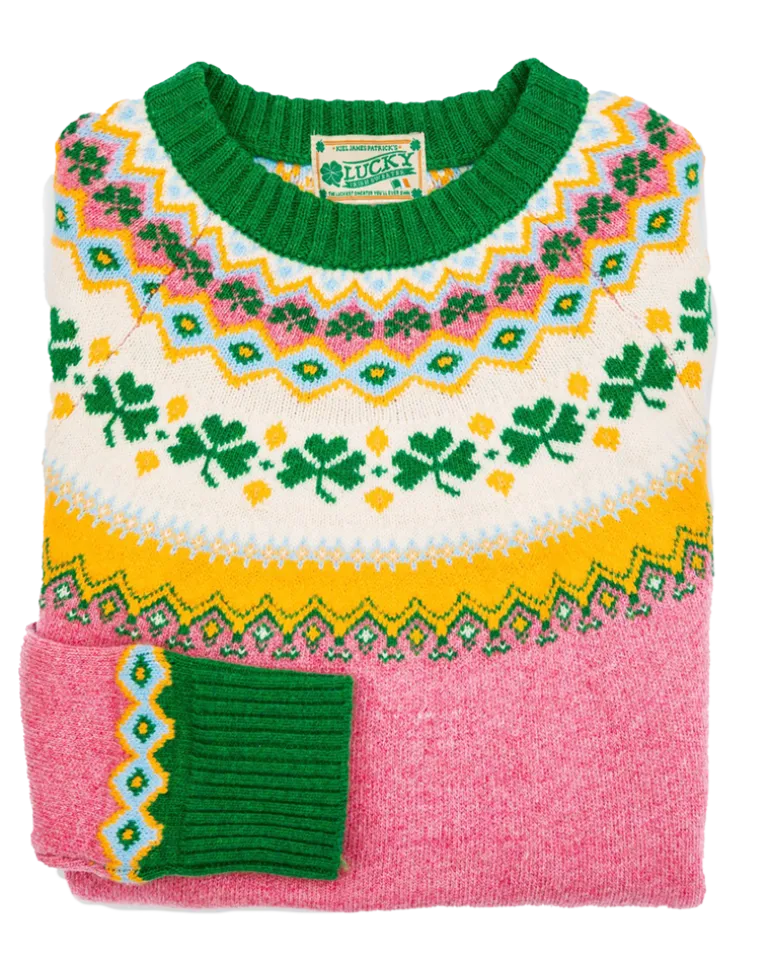 The Pink Fair Isle Irish Sweater